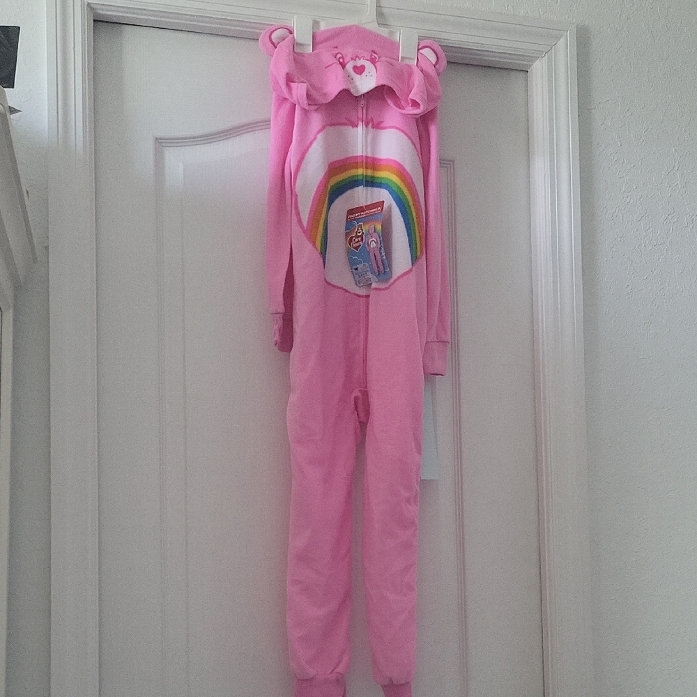 Care Bears Pink Onesie with Rainbow Design 10/12 NWT